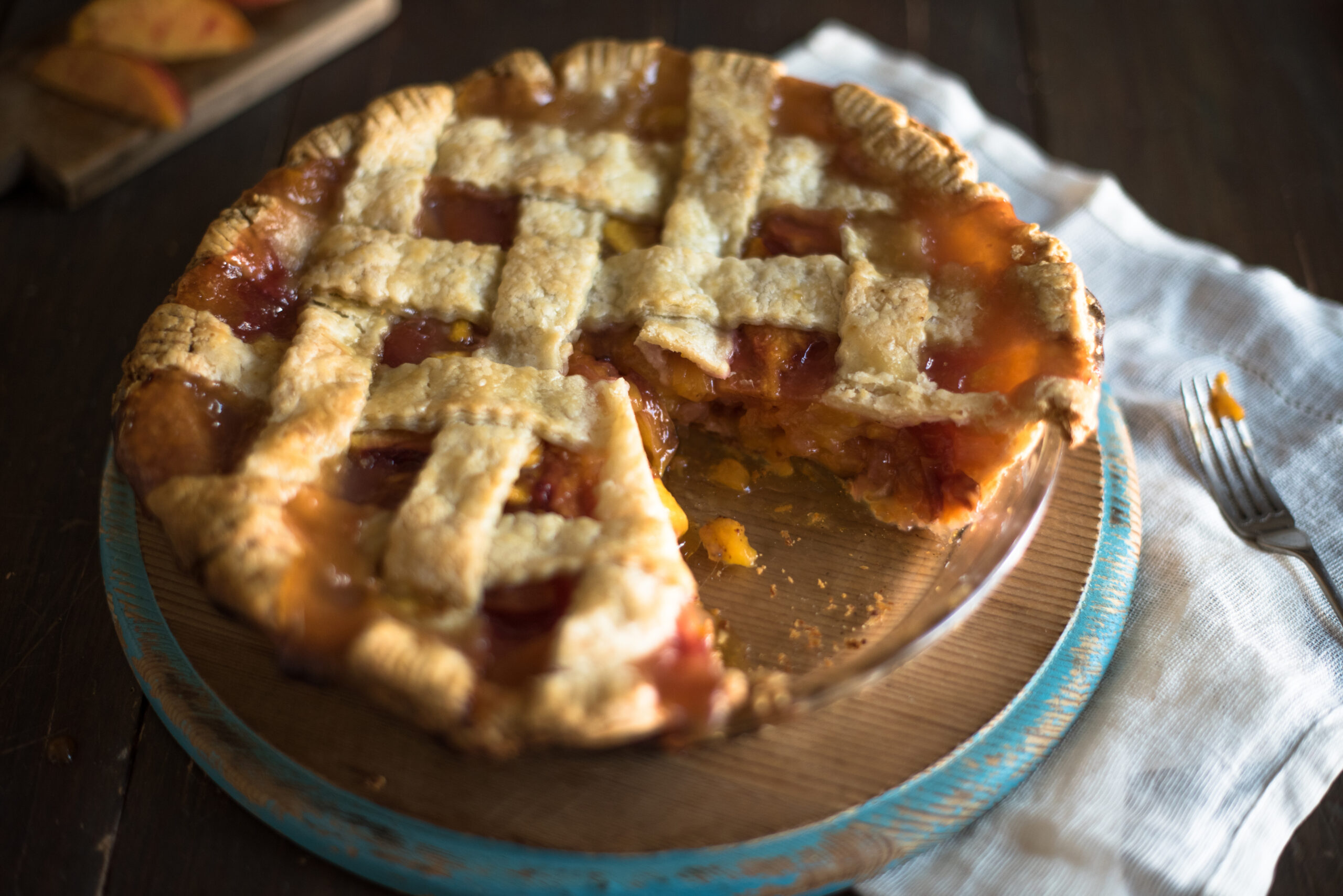 lattice top peach pie