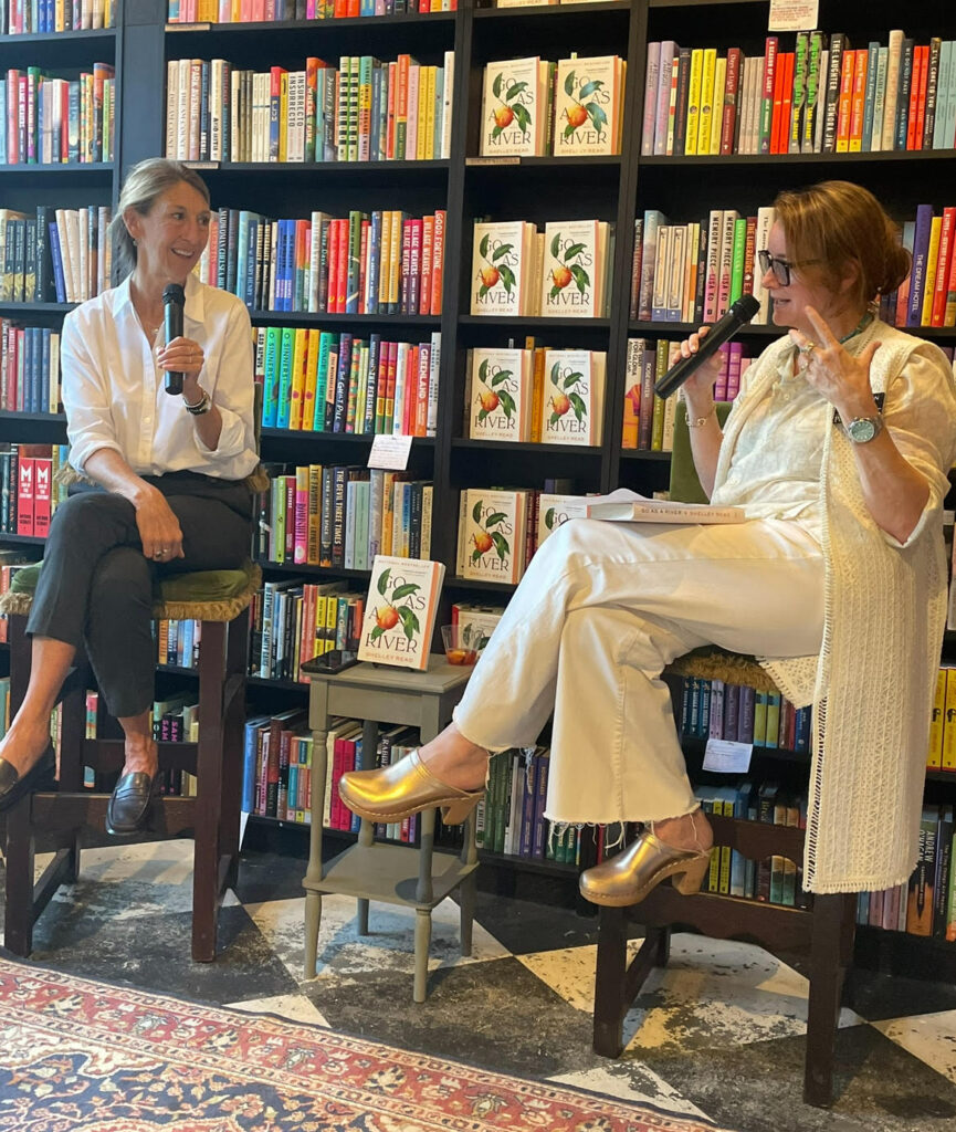 Polly_interviews Poilly Buxton (right) interviewing author Shelly Read.